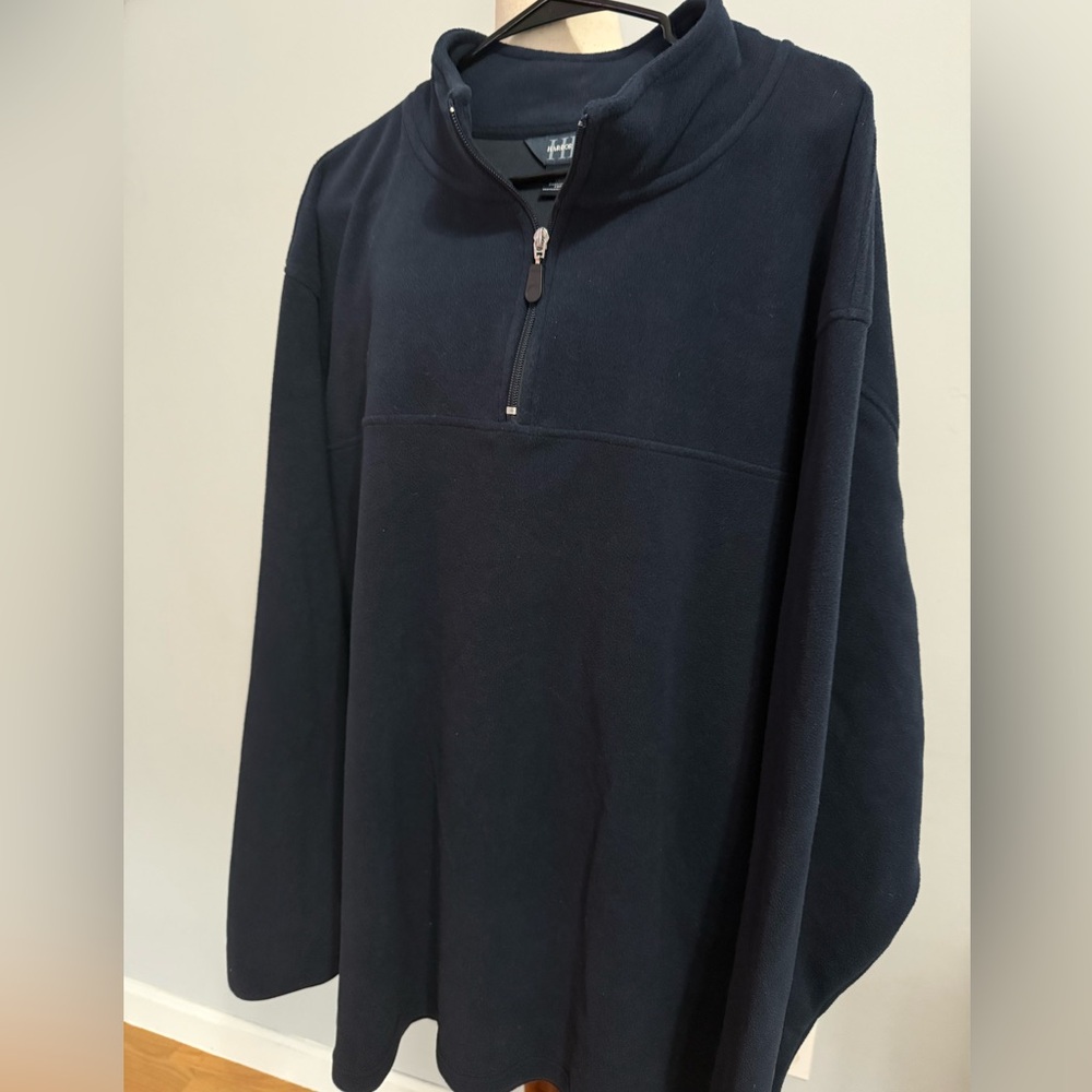 Harbor Bay Men's Dark Blue Quarter Zip fleece Sweater